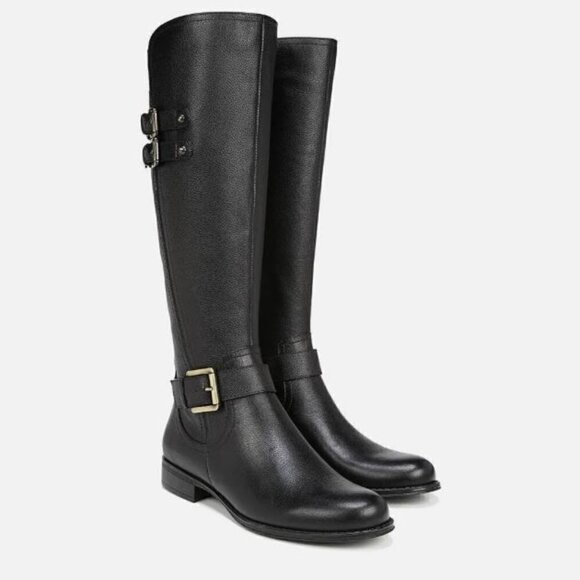 Naturalizer Jessie Knee High Wide Calf Black Size 6 RIDING BOOTS - MSRP $225 - Picture 1 of 7